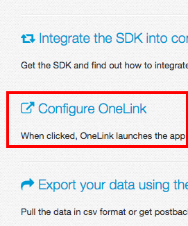 configure OneLink in AppsFlyer