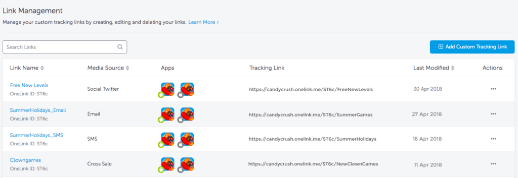 link management with OneLink