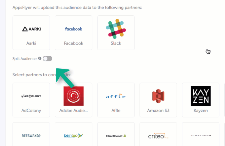 Split test audiences by %