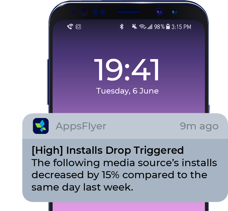 unlimited, configurable Live Alerts by AppsFlyer