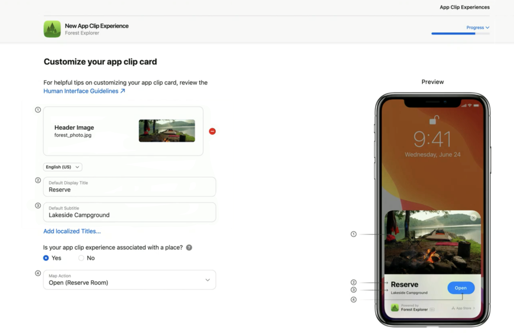 expérience de App Clip Experience avancé