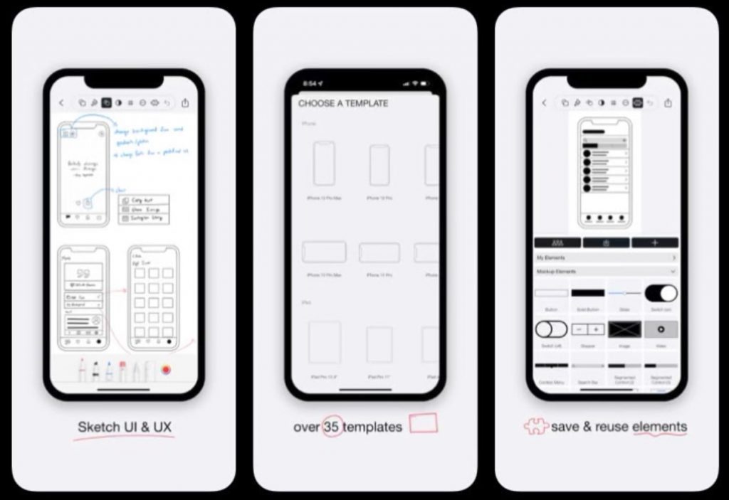 L’onboarding de l’app Mockup 