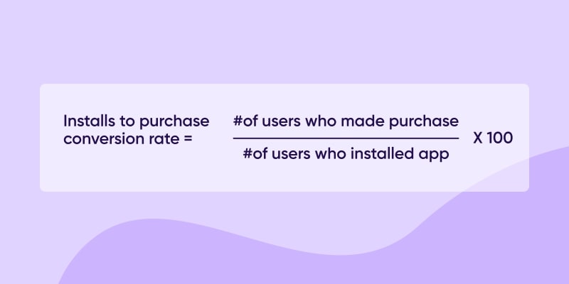 Installs to purchase conversion rate formula