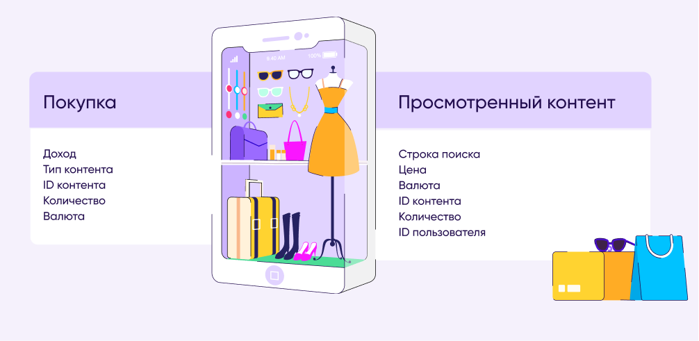 Стандартные in-app события по сравнению с насыщенными in-app событиями