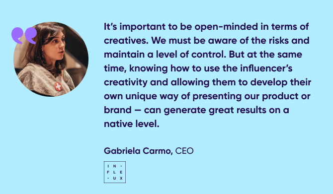 quote from Gabriela Carmo, CEO, Infleux