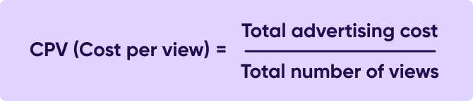 Cost per view formula