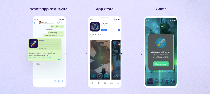 Smooth referral-to-app transition