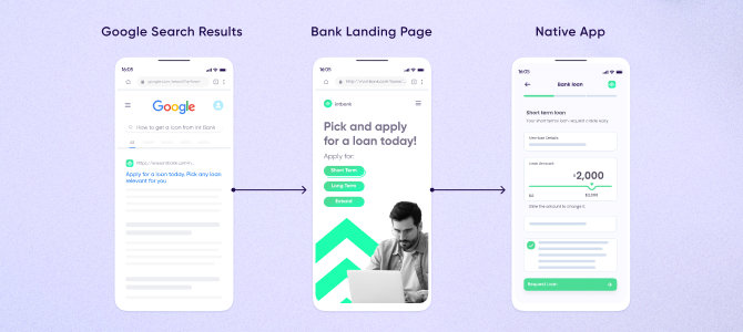 Smooth web-to-app transition