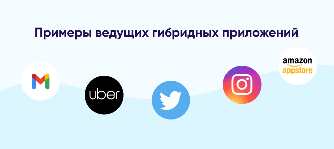 Примеры ведущих гибридных приложений