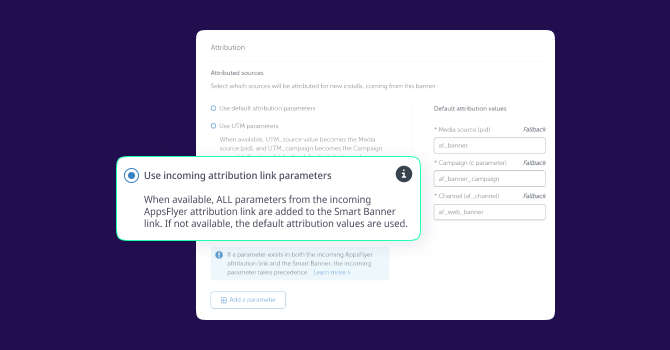 Use incoming attribution link parameters