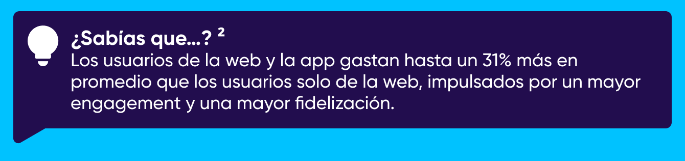 Usuarios web y app en comparación con los usuarios web