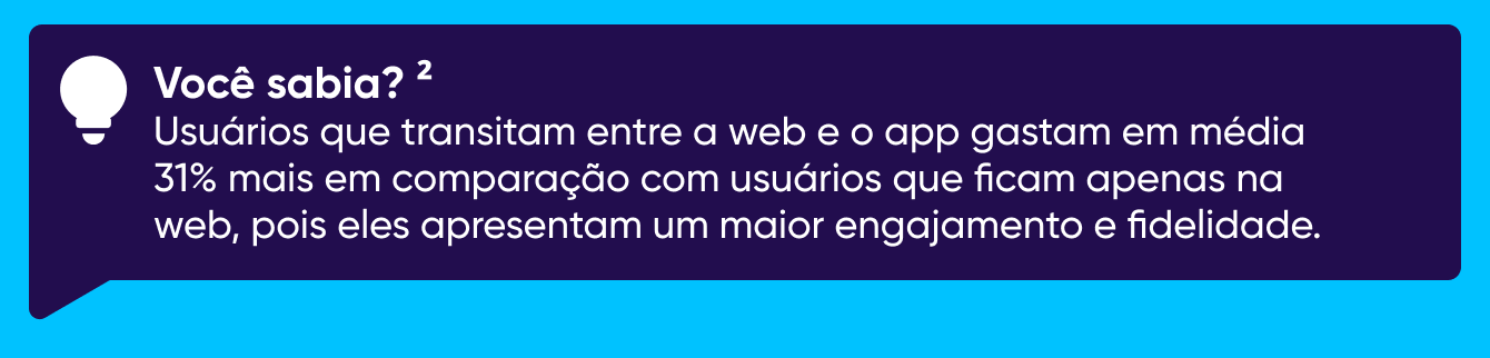 Usuários de web e app vs. usuários só de web