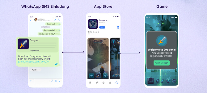 Reibungsloser Übergang von der Empfehlung-to-App
