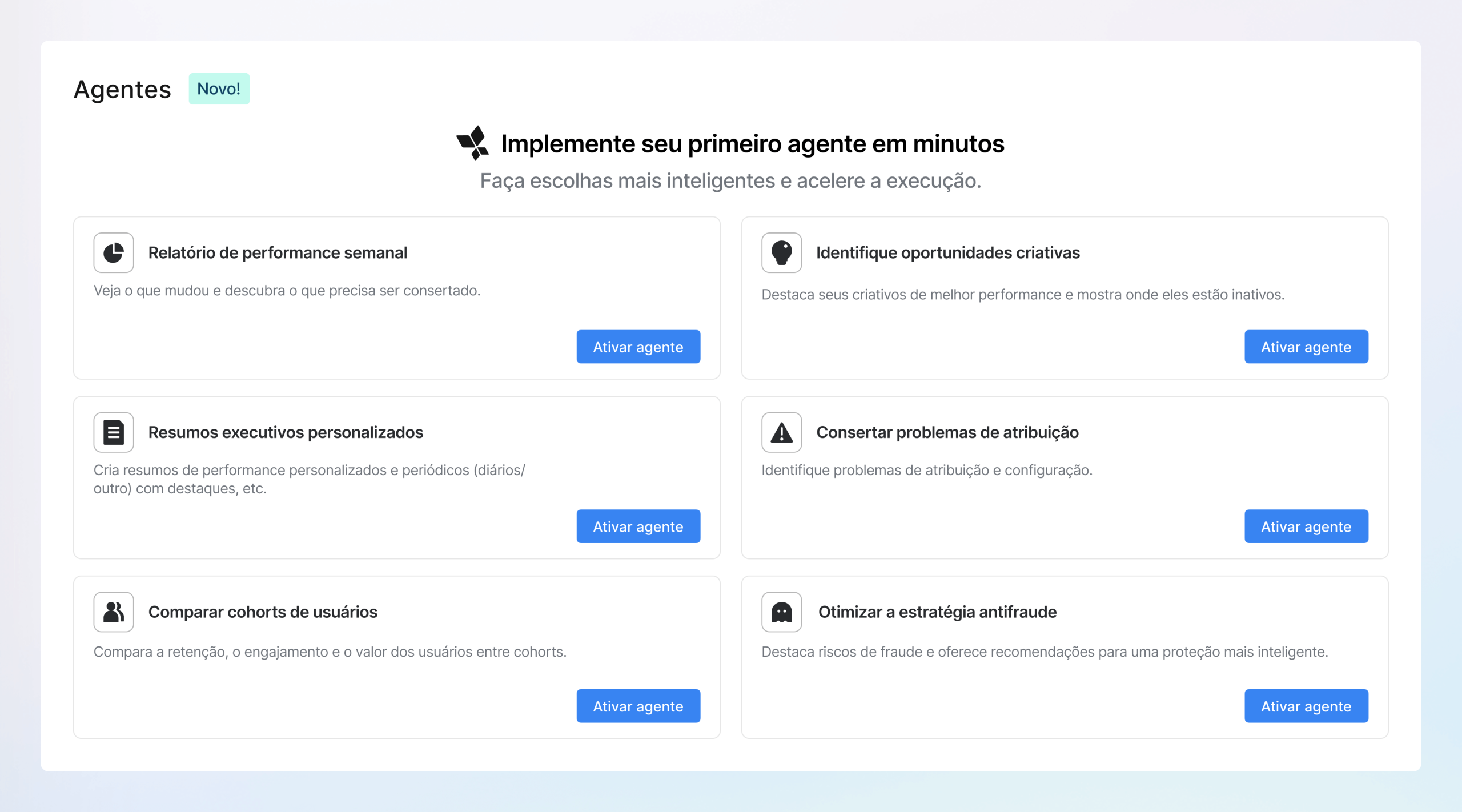 Seu agente está pronto, é só colocá-lo para trabalhar