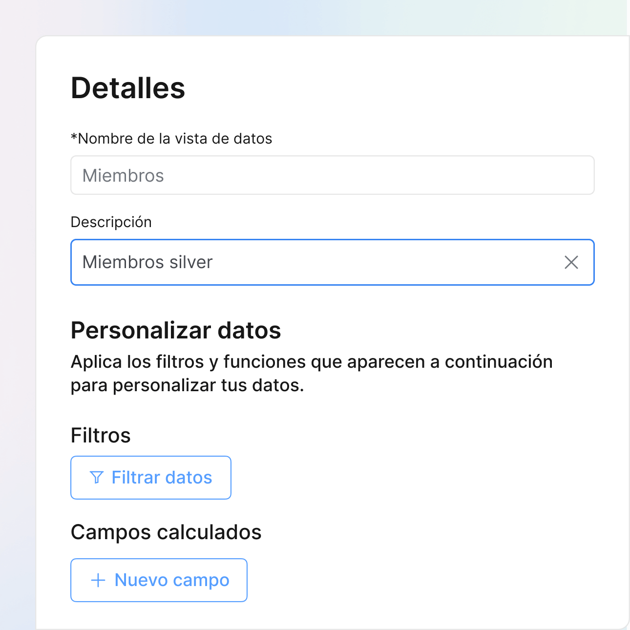 Vistas de datos ilimitadas