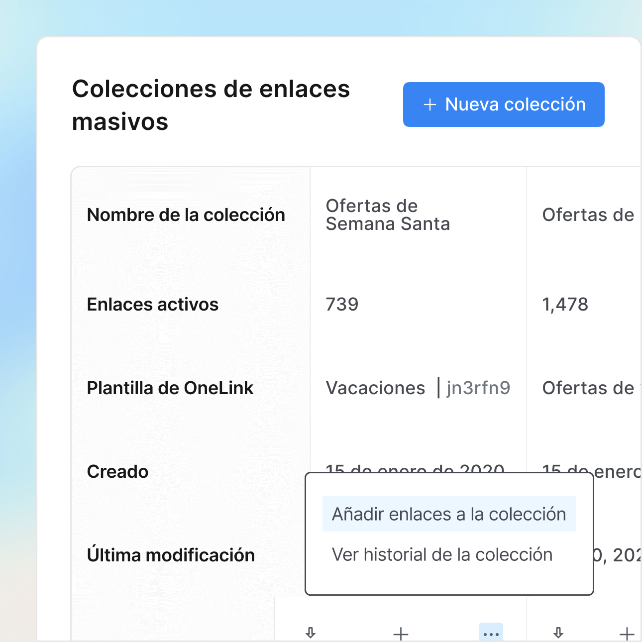 Creación de Bulk Links