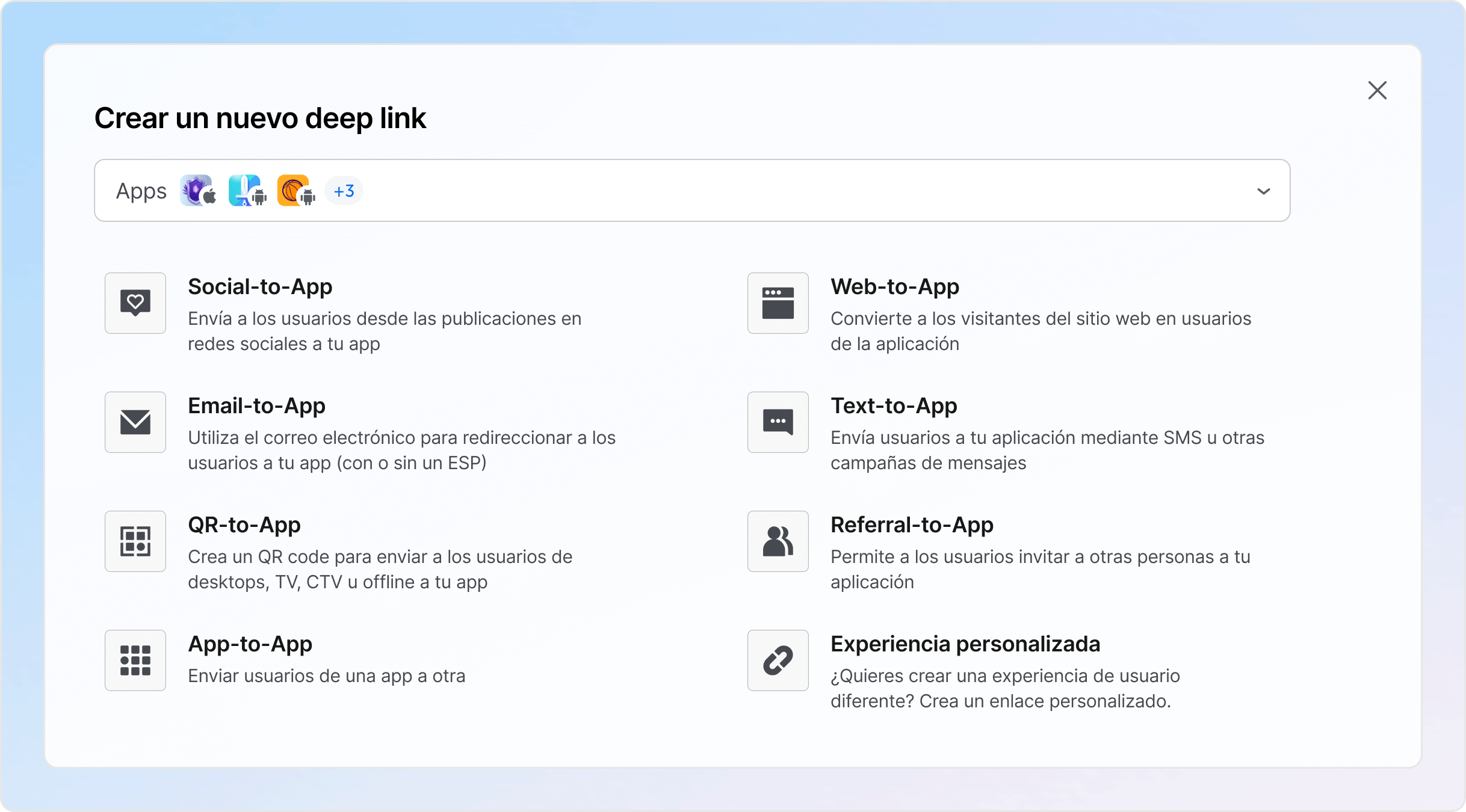 Conecta a los usuarios con la experiencia in-app correcta en todos los puntos de contacto