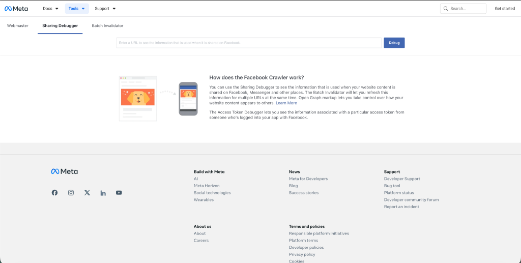 Facebook Sharing Debugger tool