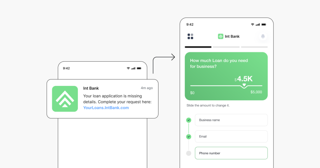 CRM re-engagement (text-to-app)