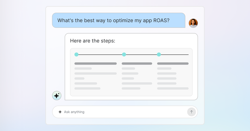 AppsFlyer’s Agentic AI Suite shows key insights from the data, such as ad spend being wasted on non-performing campaigns. It automatically highlights what’s working, such as strong user retention or a high SSOT click-to-install conversion rate. It can be used to answer natural-language questions such as the best way to optimize app ROAS, providing step-by-step solutions.